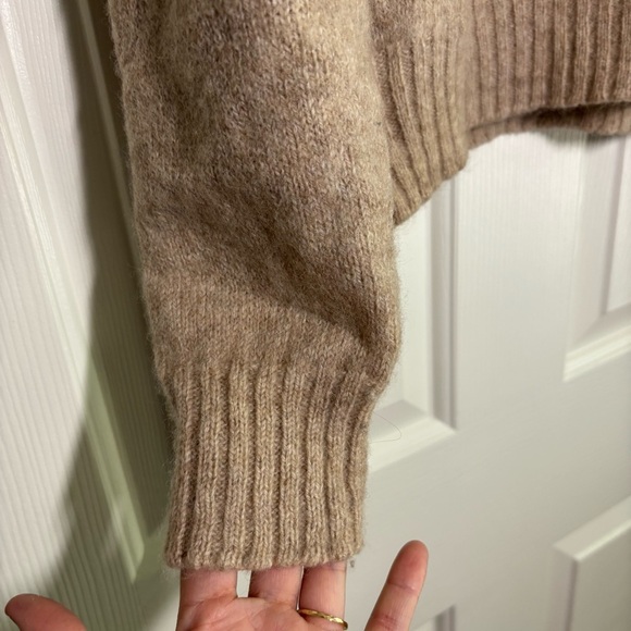 Vintage Manhattan Womens Crewneck Sweater Shetland Wool Large Beige Tan Nordic - Picture 6 of 6